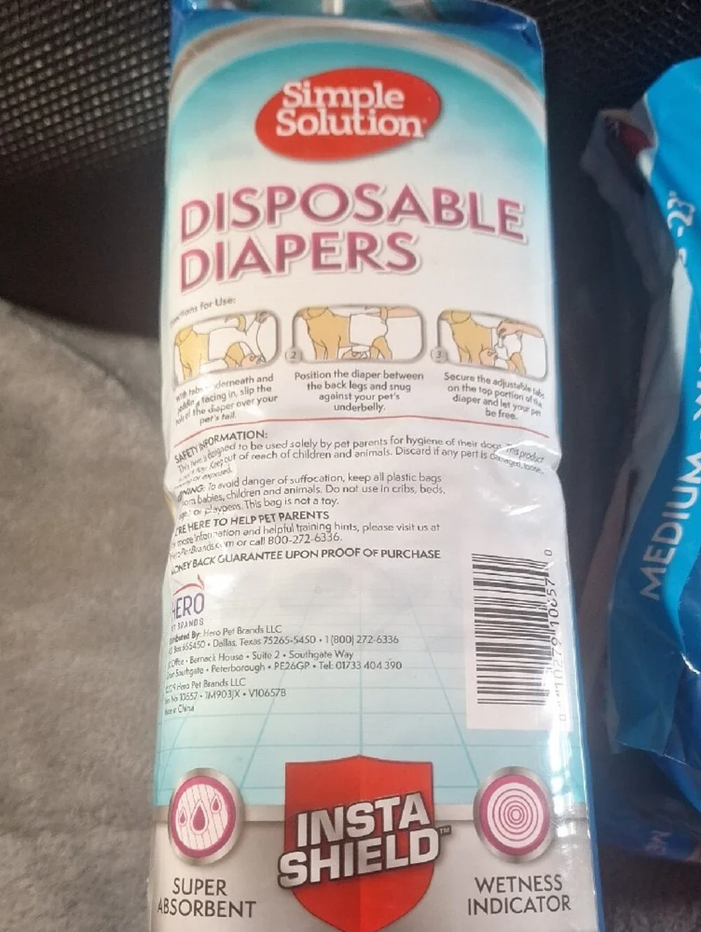 NWT Simple Solution Medium Disposable Dog Diapers - Blue/White